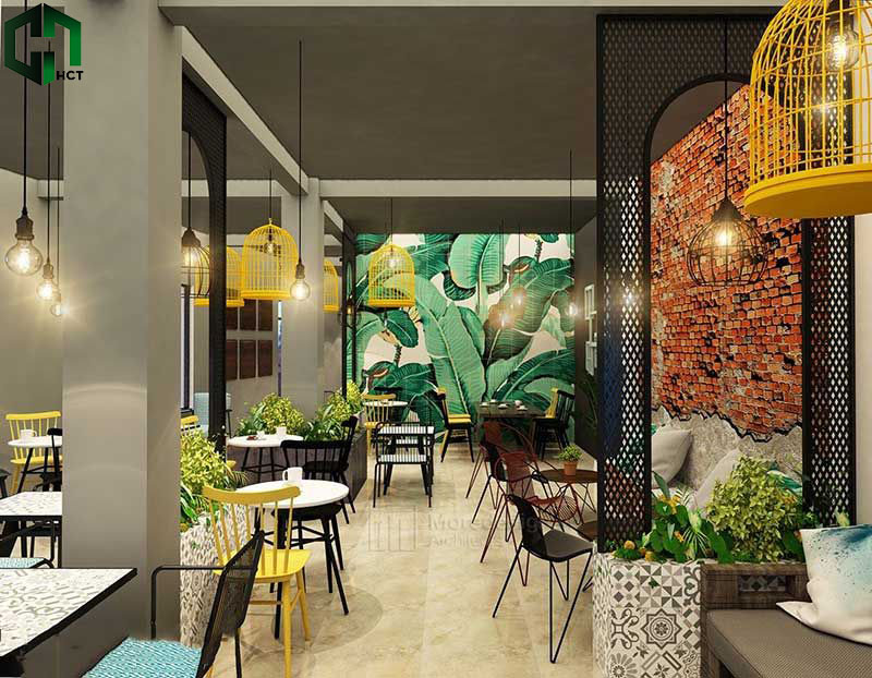 Thiết kế nội thất quán cafe Tropical Style – Nhiệt đới.